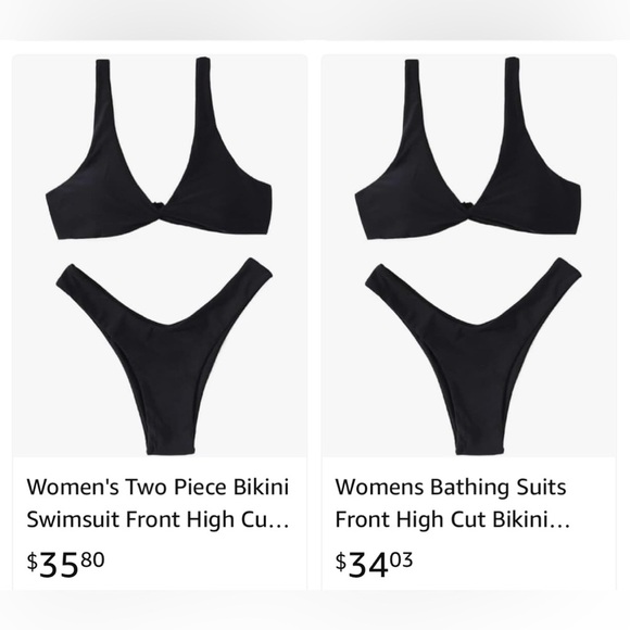 Black Women's Swimwear Set🌴 with 2 Different style Bottoms - Picture 3 of 8